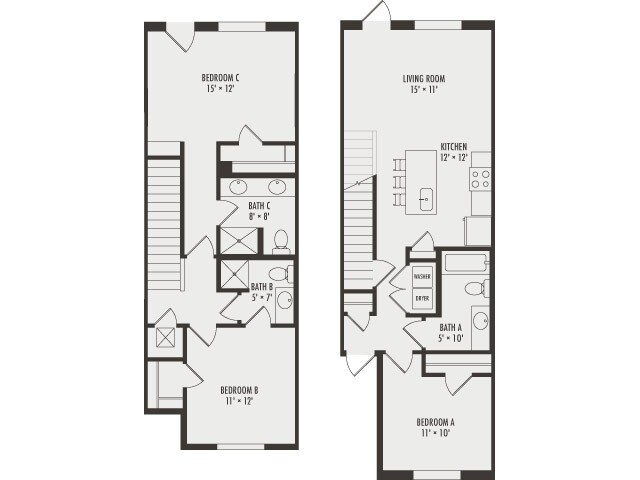 Unit Entire - Three Bedroom Entire - Three Bedroom floor plan